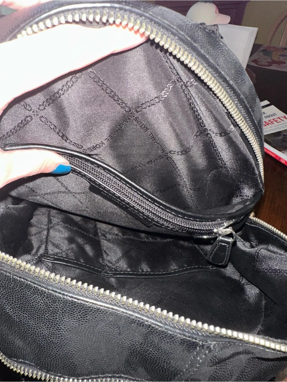 Michael Kors Black Leather Stud-Trim Backpack